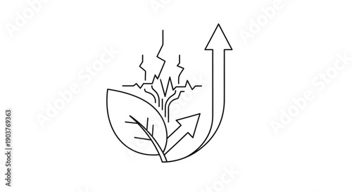 Dynamic icon symbolizing green energy generation and sustainable environmental progress and growth