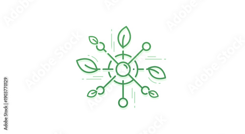 Abstract green network illustration symbolizing eco-friendly solutions and sustainable growth