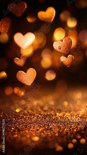 Festive ambiance with glowing sparkle. Gentle amber hues creating cozy romantic atmosphere