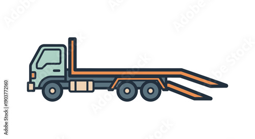 Flatbed Tow Truck Icon For Transporting Vehicles Safely And Efficiently
