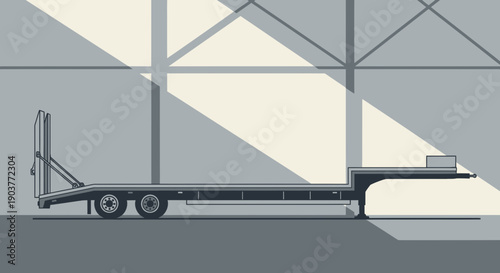 Flatbed Trailer Industrial Vehicle Transportation Logistics Equipment