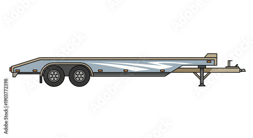 Flatbed Trailer Transport Equipment Vehicle For Heavy Duty Moving