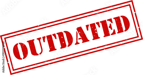 Outdated Grunge Rubber Stamp, Vintage Distressed Red Label Sign, Retro Ink Texture Seal, Vector Illustration for Old, Expired, Obsolete, Invalid, Warning Notice