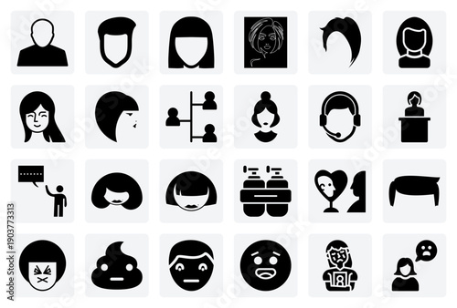 Collection Of Popular Hairstyles – Different Cuts And Looks For Men And Women For Fashion And Character Design Projects