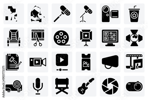 Roles In Filmmaking – Actor, Actress, And Technical Crew With Production Equipment For Cinema-Related Projects.