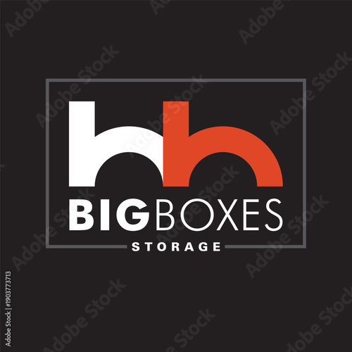 Vector logo with a concept of a storage place with modified letters B and B