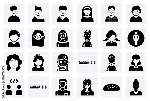 People And Community Avatars – Representing Family Relationships And Diverse Individuals For Social Media And Web Profiles