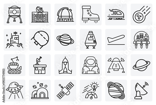 Cosmic Adventure And Exploration Gear – Cosmonaut Boots, Moon Rovers, And Orbital Stations For Space-Themed Marketing And Game Design.