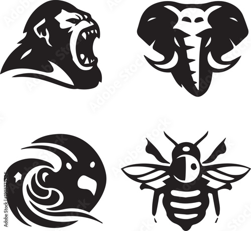 Modern Wildlife Animal Vector Logo Collection