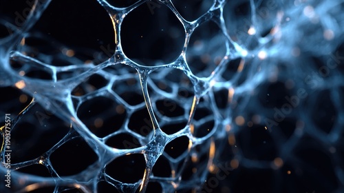 Abstract Cellular Structure: An intricate, close-up view of a complex, three-dimensional cellular structure, evoking a sense of wonder and exploring the delicate beauty of microscopic forms.
