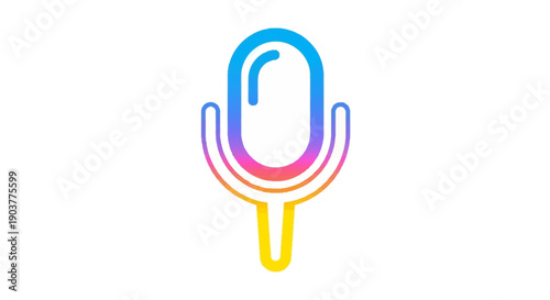 Vibrant gradient microphone icon representing voice command and audio recording technology