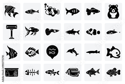 Common Aquarium And Tropical Fish – Angelfish, Guppy, And Goldfish For Marine Hobby And Pet-Related Projects.