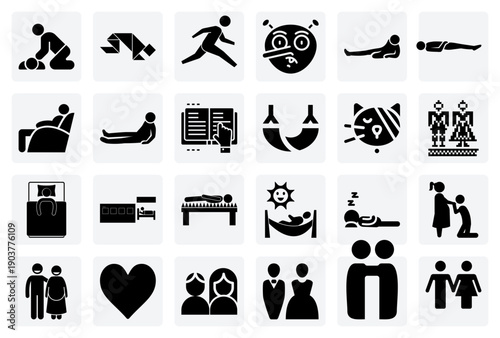 Illustrations Of People In Various States – Depicting Rest, Action, And Emergency Situations Like Cpr And Prone Positions.