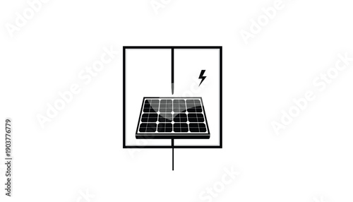 Window view with solar panels on roof renewable energy