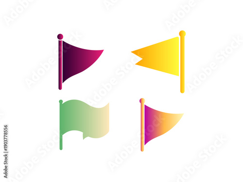 A set of vector illustrations of sports flag.transparant background 