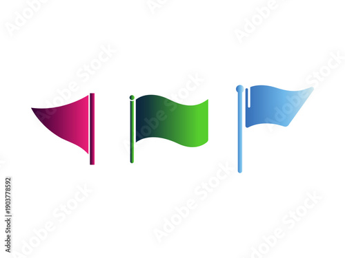 A set of vector illustrations of sports flag.transparant background 