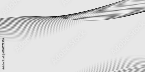 Abstract black wavy lines vector on background. Simple lines effect. Vector illustration