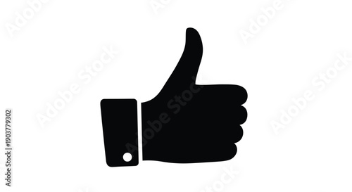 Simple black silhouette of a hand displaying a thumbs up gesture