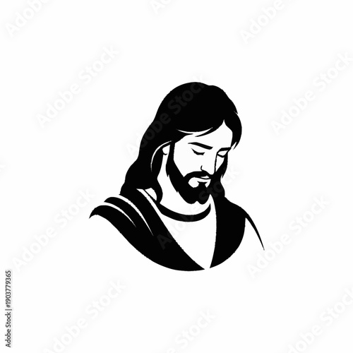 Jesus Christ religious figure portrait illustration.