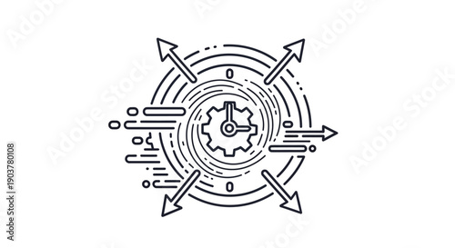 Dynamic system workflow optimization and efficient operational process management illustration