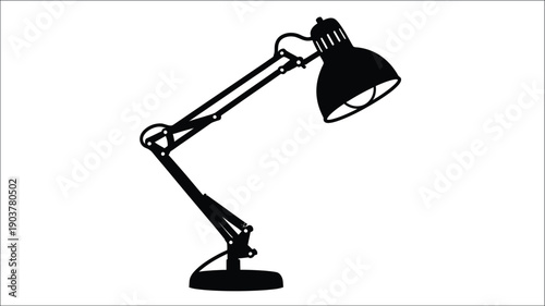 Black adjustable desk lamp a striking graphic silhouette