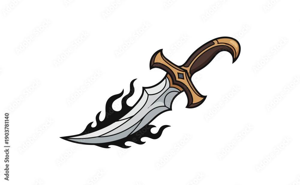 Fototapeta premium Elegant dagger design with metallic blade and decorative handle