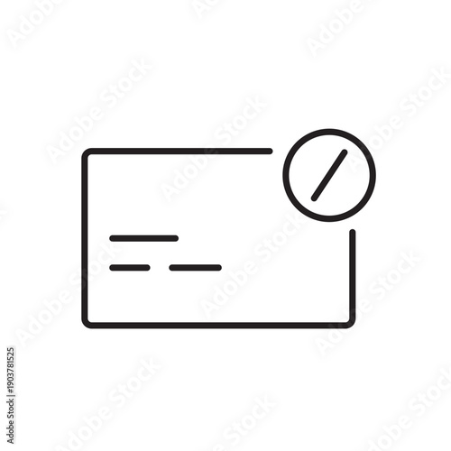 A vector icon illustrating subscription cancellation with a credit card and block symbol, created in line style with editable stroke