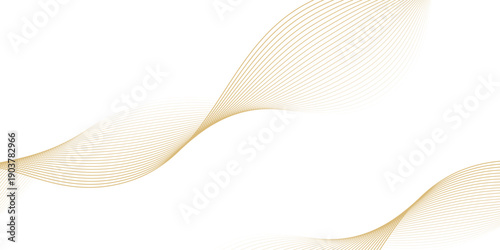 Luxury abstract gold wavy line pattern background design. Elegant golden color smooth gradient vector illustration