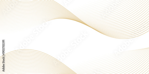 Luxury abstract gold wavy line pattern background design. Elegant golden color smooth gradient vector illustration. Modern design