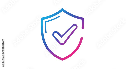 Modern digital security shield icon with verification checkmark symbolizing trusted online
