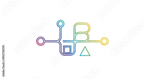 Colorful abstract connection logo design representing digital networks and modern technology