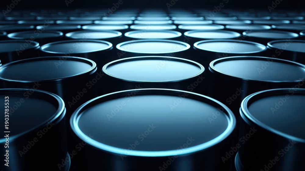Fototapeta premium Dark beauty of a silent factory floor with barrels