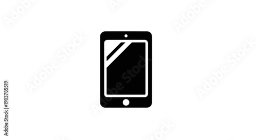 Simple black and white smartphone icon with cracked screen.