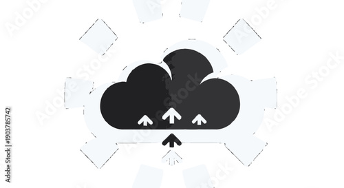 Cloud Computing Data Storage and Upload Concept.
