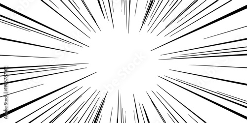 Energetic Radial Speed Lines Background Illustrating Comic Book Motion and Impact