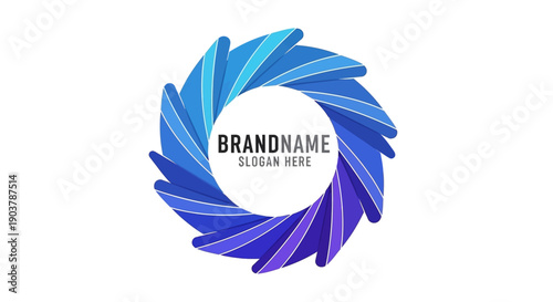 Blue and Purple Swirling Logo Design Element.