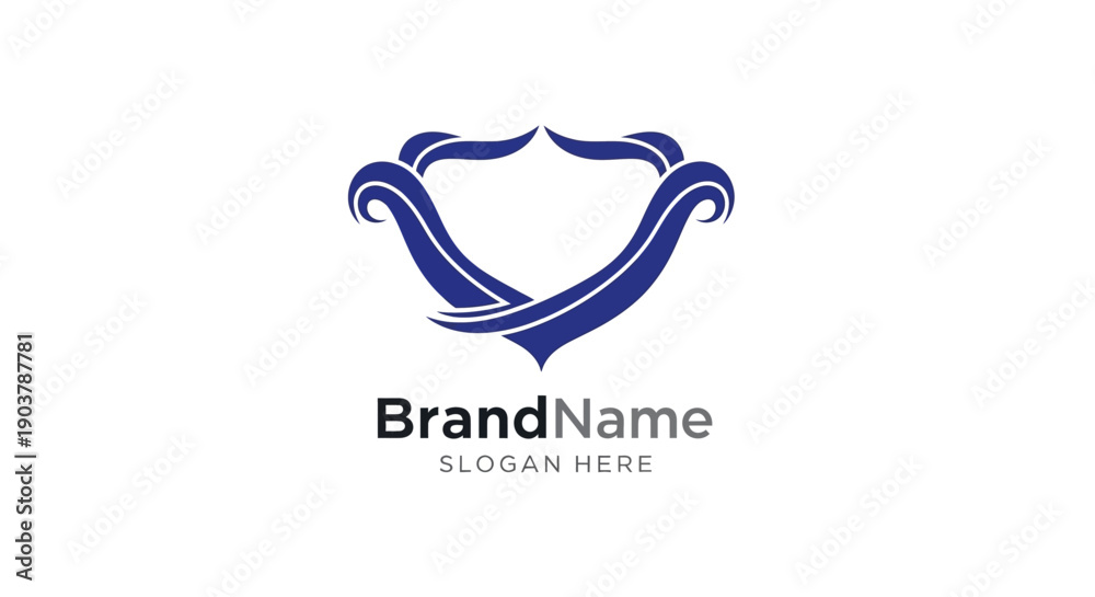 Obraz premium Blue Logo Design with Brand Name Template.