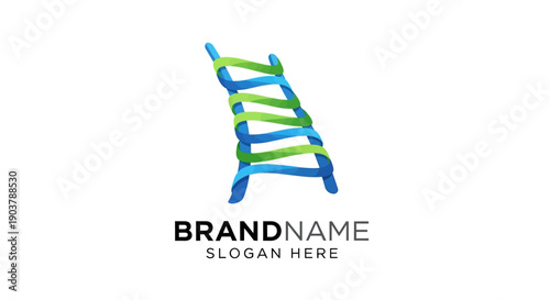 DNA Double Helix Structure Logo Design.