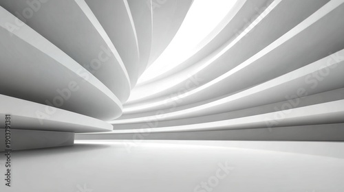 Abstract Architectural Design: A futuristic, abstract architectural design showcases a series of layered, curved lines, creating a sense of depth, elegance, and forward-thinking vision.