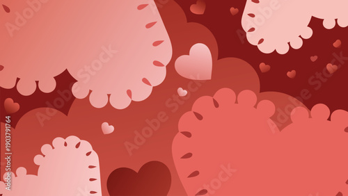 Cute Romantic Heart Illustration Background for Valentine’s Day