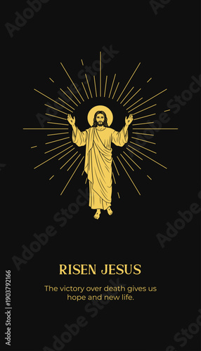 Divine Jesus Christ Resurrection: Hope, Faith, and Salvation Illustration. Easter Sunday
