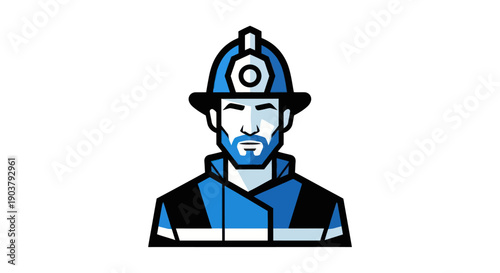 Firefighter in uniform graphic