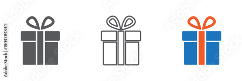 Gift box with ribbon vector illustration