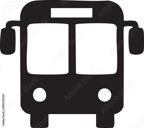 Silhouette of a modern city bus