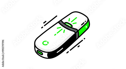 Modern portable data device illustration for fast internet connectivity and seamless wireless