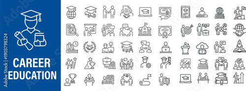 Career and Education Development Icons for Professional Growth and Learning