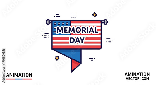Patriotic Memorial Day banner with American flag design a vibrant vector illustration for national