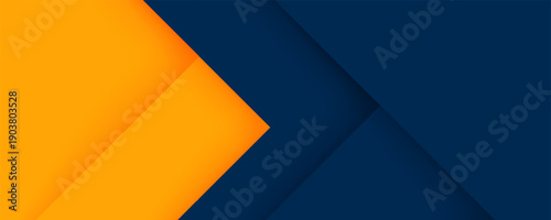 Abstract geometric dark blue and orange square theme overlap background for graphic design.