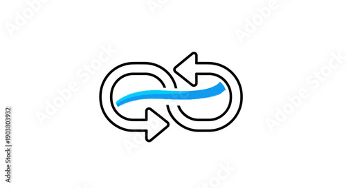 The dynamic flow of sustainability and endless cycle icon illustration for continuous process and