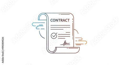 Efficient contract management solution with digital signing and agreement process icon